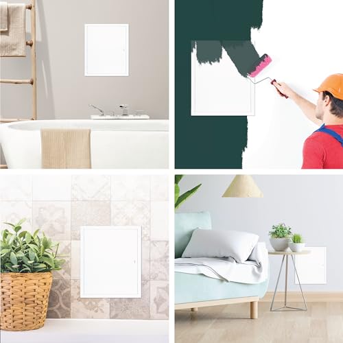 16" x 20" White Metal Access Panel - Wall Access Panel for Drywall - Hidden Wire Cover for Wall Covering Panels - Plumbing, Electricity, Heating Alarm, Bathroom, Dry Wall Hole Cover - size: 16" X 20"