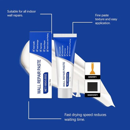 Drywall Repair Kit 100G Putty Paste Wall Fixing Kit Drywall Repair Patch for Holes Peeling Crack