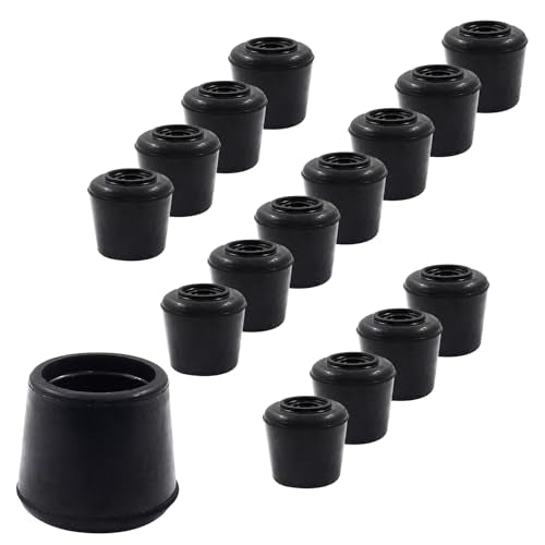 16pcs 7/8 Inch Round Chair Leg Tips Caps, Non-Slip Rubber Chair Leg Floor Protectors, Black Furniture Leg Caps Fit for 0.82"-0.87" (21-22mm) Diameter Round Feet - size: 7/8 Inch-Black