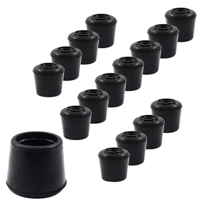 16pcs 7/8 Inch Round Chair Leg Tips Caps, Non-Slip Rubber Chair Leg Floor Protectors, Black Furniture Leg Caps Fit for 0.82"-0.87" (21-22mm) Diameter Round Feet - size: 7/8 Inch-Black