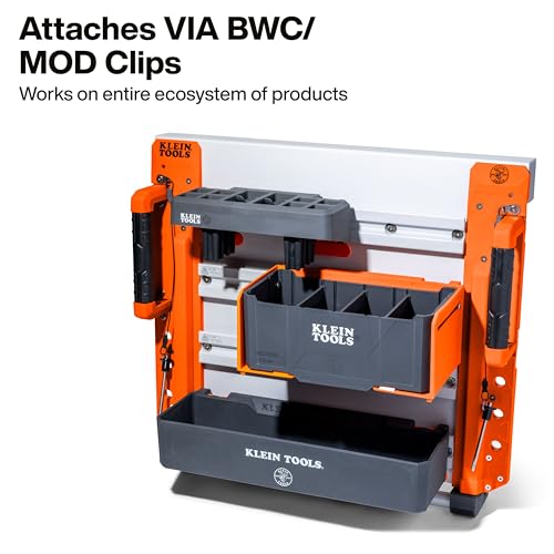 KLEIN TOOLS BC703SL Sliding Drawer Module, Rail System Attachment, 15-Pound Load Rating, High-Impact Plastic, Weather-Resistant with Customizable Removable Inserts for Man Lifts and Scissor Lifts - size: Sliding Drawer