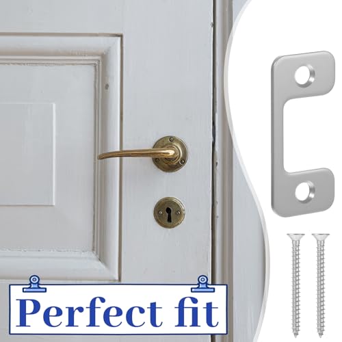Adjustable Strike Plate for Exterior Doors, Large Hole and Narrow Edge Frame Striker for Door Latch Home and Rental Security Strike Plate -Smooth Lock Every Time