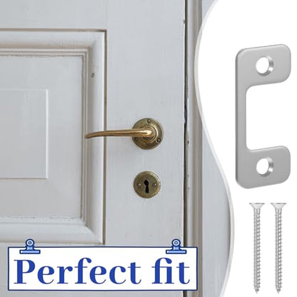 Adjustable Strike Plate for Exterior Doors, Large Hole and Narrow Edge Frame Striker for Door Latch Home and Rental Security Strike Plate -Smooth Lock Every Time