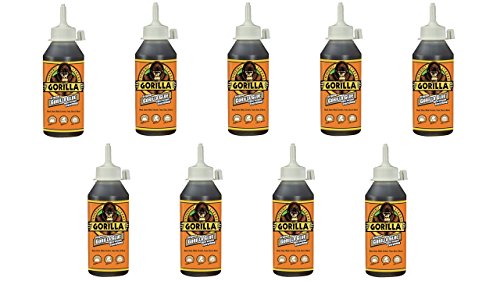 Gorilla Original Waterproof Polyurethane Glue, 8 ounce Bottle, Brown, (Pack of 9) - size: 8 Ounce (Pack of 9)