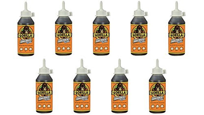 Gorilla Original Waterproof Polyurethane Glue, 8 ounce Bottle, Brown, (Pack of 9) - size: 8 Ounce (Pack of 9)