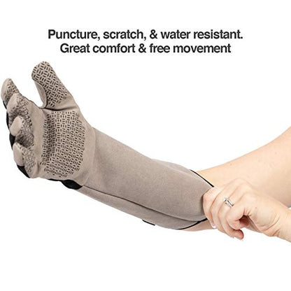 PetFusion Multipurpose Pet Glove for Grooming, Trips to Vet, Handling. [Puncture & Scratch Resistant, Water Resistant]. 12 Month Warranty for Manufacturer Defects Grey - size: Small