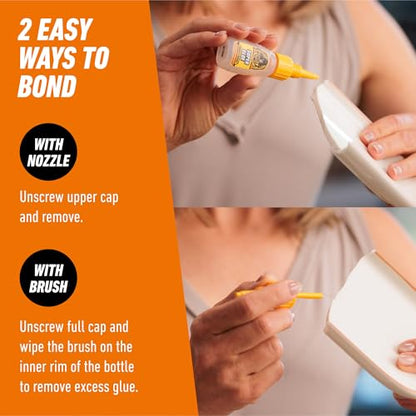 Gorilla Super Glue with Brush & Nozzle Applicator, Clear Glue, 12 Gram (Pack of 1) - All Purpose and Fast Setting for Projects and Repairs - size: 1 - Pack