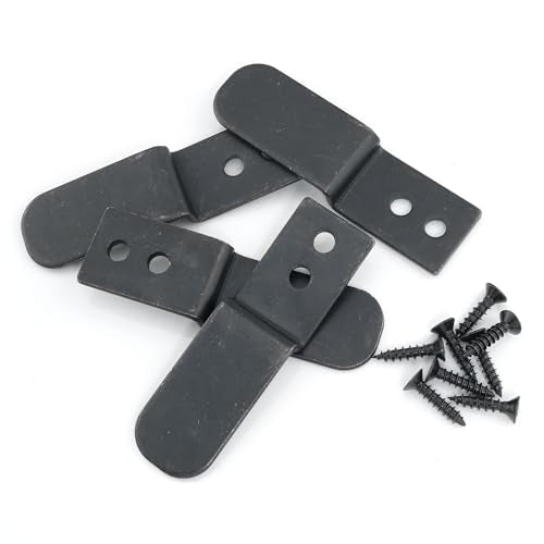 4PCS Black Z Shaped Corner Bracket Iron Right Angle With Screws for Shelf Picture Furniture Frame Z Shape Braces Support Fastener