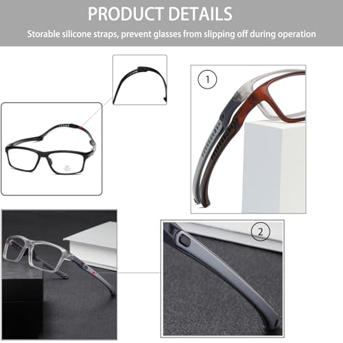 Safety Glasses with Anti-Fog and Anti-Scratch Coating, Clear Lens, Gray Frame for Construction and Workshop