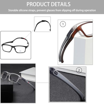 Safety Glasses with Anti-Fog and Anti-Scratch Coating, Clear Lens, Gray Frame for Construction and Workshop