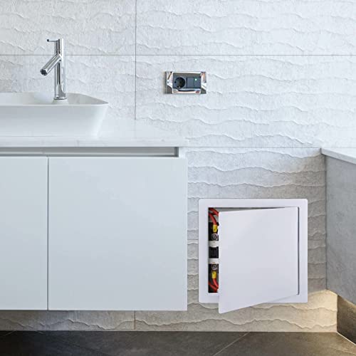 Suteck Plumbing Access Panel for Drywall Ceiling 14x14 Inch Reinforced Plastic Wall Access Doors Removable Hinged White - size: 14 X 14 Inch