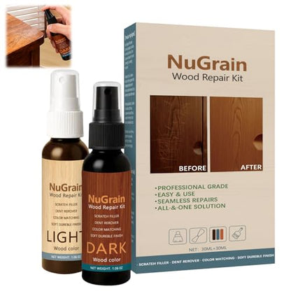 NuGrain Wood Repair Kit, Professional Wood Floor Scratch Repair, Floor Cover Nicks and Scratches, Hides Minor Defects, Restore a Finish for Wood (1 Pack)