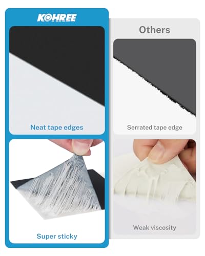 Kohree Butyl Sealant Tape, RV Roof Tape Black, 6 Inch x 50 Foot RV Sealant Waterproof Roofing Tape UV & Weatherproof, for RV Repair, Window, Boat,Truck & Camper - style: 6in*50ft Black