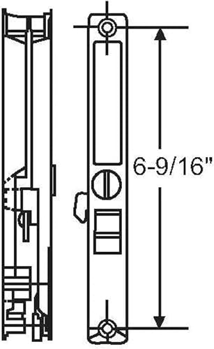 Sliding Glass Patio Door Lock Handle Set, Non-Keyed, Flush Mount, with Nite Lock,C Cam, and Keeper, White, 6-9/16" Screw Hole | Sliding Door Handle Replacement Hardware Repairs (DL-504) (Black) - color: Black