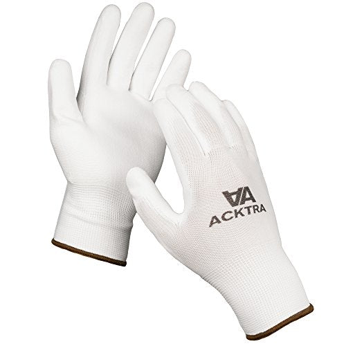 ACKTRA Ultra-Thin PU Safety WORK GLOVES 12 Pairs, WG002 Red/Black, X-Small - color: Red/Black, size: X-Small (Pack of 12)