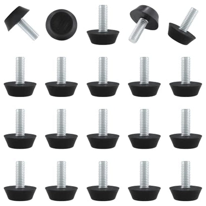 Zorfeter 30 Pcs Screw in Threaded Furniture Adjustable Levelers, M6 Leveling Feet Patio Furniture Glide Leveling Feet for Table, Chair, Furniture Legs (M6 x 15mm) - size: M6 x 15mm