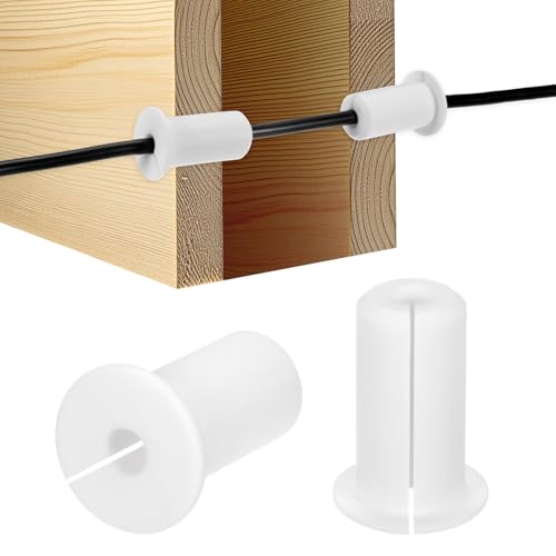 M METERXITY 2-Pack Cable Routing Kit, for 3/4 Inch Wall Hole Silicone Feed Through Wall Grommet Cable Punch Grommet Wall Hole Cover Bushing for Ethernet Cable [38mm Length, White] - color: White, size: 3/4" x 1.5"