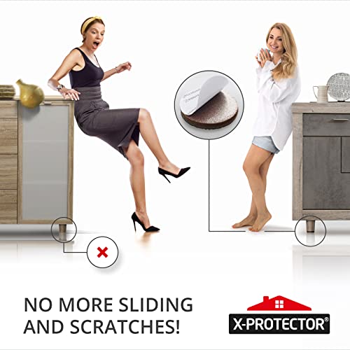 X-Protector Non Slip Furniture Pads for Hardwood Floors 32 PCS 2” - Round Anti Slip Furniture Pads - Self-Adhesive Rubber Furniture Pads Non Slip - Ideal Furniture Stoppers to Prevent Sliding! - size: 32 Round 2"