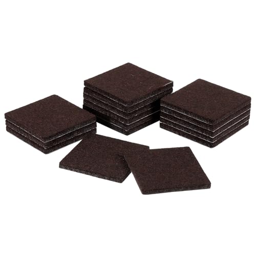uxcell Furniture Pads,16Pcs 2.4"- Square Self Adhesive Felt Furniture Pads, Floor Protectors for Furniture Feet Chairs Legs Hardwood Floors (Brown) - color: Brown, size: 2.4"