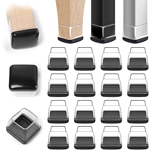 Chair Sliders for Carpeted Floors,16 Pcs Chair Glides Square Furniture Sliders Carpet, Teflon Table Leg Protectors Sliders for Carpet, Make Furniture Glides Move Easy (Fit 1.1" - 1.4", Clear) - size: Medium(Fit:1.1"-1.4")