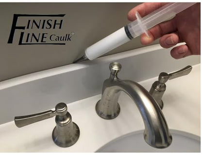 Precision Caulking Tool Pro Pack – Refillable Caulking Syringe Applicator Kit with Micro-Fine Replaceable Tips for Baseboards, Trim, Small Cracks & Detail Sealing - style: Finish Line Caulk Pro Syringe Applicator *Retail-ready hanging pouch.
