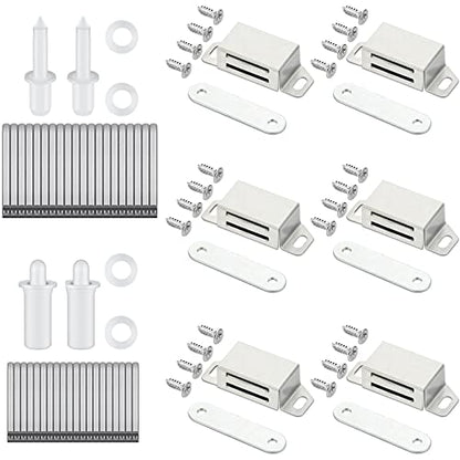 Jetec 125 Pieces Plantation Shutter Repair Kit Includes 85 Pcs Spring Loaded Shutter Pins, 8 Sets Plantation Shutters Magnets and 32 Screws for Windows, Shutter, Furniture, Tools Supplies