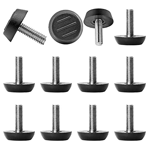 Zorfeter 30 Pcs Screw in Threaded Furniture Adjustable Levelers, M6 x 18mm Patio Furniture Glide Leveling Feet for Table, Chair, Furniture Legs - size: M6 x 18mm