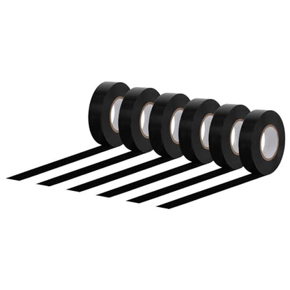 Amazon Basics Electrical Adhesive Tape, Insulating with Strong Adhesive, for Home DIY, Repairs, Electrical, Automotive and Equipment, 3/4" x 60', Black, 6-Pack