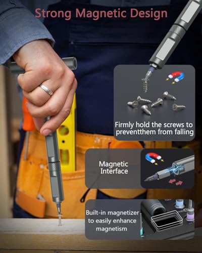 LOFICOPER 42 in 1 Magnetic Screwdriver Set, Ratchet Screwdriver Set with Detachable T Handle, Professional Repair Tool Kit for Christmas, Electronics, Furniture, Household DIY Projects - color: Black