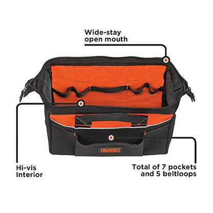BLACK+DECKER Tool Bag, 12-inch (BDST500001APB)