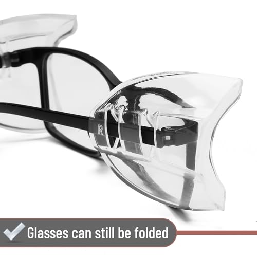 UNCO- Safety Side Shields for Glasses, 2/4/6/10/12/16/20/24/30/32 pcs, Safety Glasses Side Shields for Eyeglasses - style: 20 Pcs