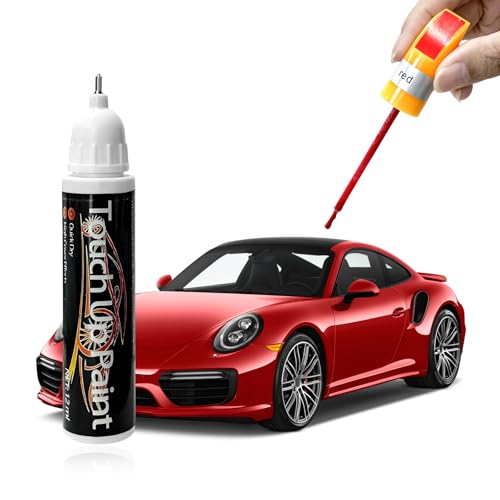 Touch Up Paint Pen for Cars, 2 in 1 Quick Drying Touch Up Pen Lasting Auto Scratch Remover, 0.4 Fl Oz Color Accurate Paint Pens Quick & Easy Solution to Repair Scratches (Red) - color: Red