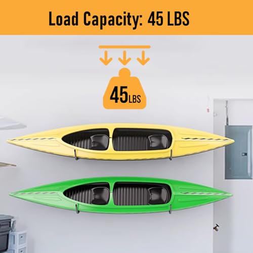 HOME MASTER HARDWARE Heavy Duty 15" Jumbo Garage Wall Hooks 4 Pack – 45 LB Kayak Storage Rack, Wall Mount for Canoe, Bicycle, Ladder & Large Gear - size: 15 in