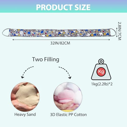 Weighted Door Draft Stopper, 2 Pack 32 Inch Under Door Blocker, Bottom of Door Window Air Noise Light Gap Filler, Saving Energy Cartoon Print Canvas Cotton 2.2Lb - size: 32 inch