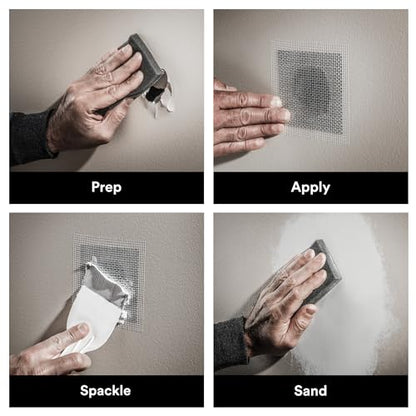 3M High Strength Small Hole Repair Kit,Inlcudes Spackling Compound,Putty Knife,Sanding Sponge, and Self-Adhesive Patch for Hole Repairs Up to 3" in Diameter,Easy Wall Repair(SHR-SIOCKIT)(Pack of 12) - size: 4 Piece Set (Pack of 12)