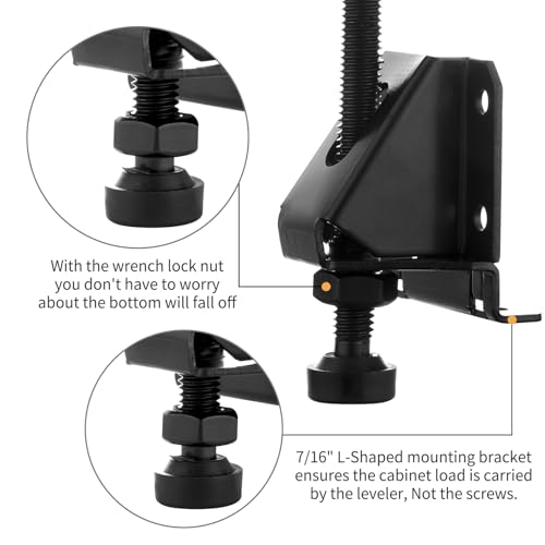 4 Pcak Adjustable Leveling Feet,Heavy Duty Furniture Levelers,Adjustable Furniture Feet,with Screws, Lock Nuts and Wrench,3 inch Adjustable Height, for Table, Cabinets