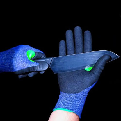 J H 24G Ultra Thin A5 Cut Resistant Gloves, HPPE Nitrile Coated Breathable Work Gloves, Touchscreen Friendly, 3 Pairs - size: M (3Pairs)