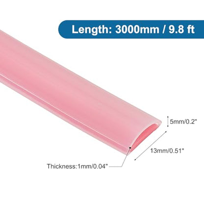 PATIKIL Silicone Weather Stripping Door Seal, 9.8 ft D Shape Weather Stripping Self Adhesive Door Seal Strip for Door Frame, Window Sealing, Large Gap, 1/2" Wx5/128 Tx1/5 H, Clear/Red - size: 9.8 ft Long, 1/2"Wx5/128"Tx1/5"H