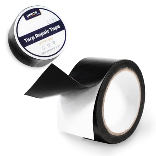 UPTOP Black Duct Tape,Waterproof Butyl Tape,Waterproof Repair Tape for Fabric, Awning, RV Roof, Underbelly, Tarp, Tent, Sail and Boat Cover Outdoor Repair Patch, Heavy Duty, UVproof, 2Inch×16FT - size: 2Inch×16FT