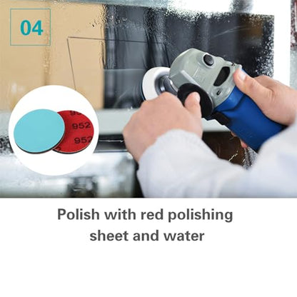 Glass Repair Kit Grinding Polishing Abrasive Disc Mesh Net Sanding Pads Kit for Glass Scratch Removal 4 inch 3Pcs/Pack - style: 4inch
