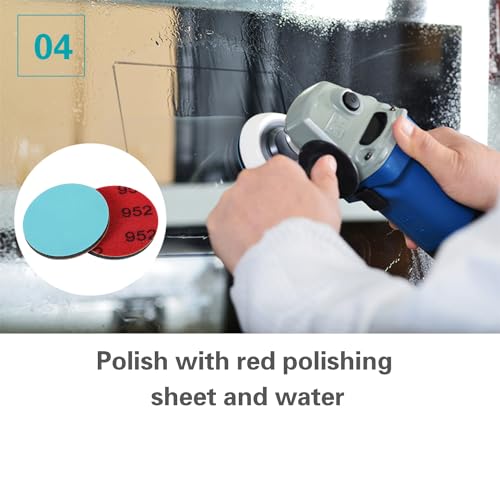 Glass Repair Kit Grinding Polishing Abrasive Disc Mesh Net Sanding Pads Kit for Glass Scratch Removal 3 inch 3Pcs/Pack - style: 3inch