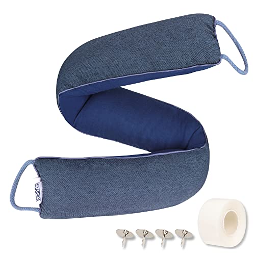 TORRAMI 30" Door Draft Stopper Under Bottom Insulation Noise Air Stopper 2.07LB,Draft Stopper Guard Seal for Doors and Windows - Dark Blue - color: Dark Blue, size: 30 inch