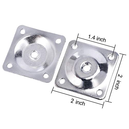 4PCS Leg Mounting Plates with Screws for Sofa Couches Tables Furniture Legs Brackets Hardware Attachment Plates Brackets M8 T-Plates