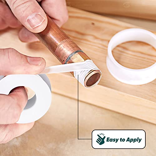 Supply Giant S1645 PTFE Thread Seal Tape for Plumbers, White 1 Inch x 520 Inch