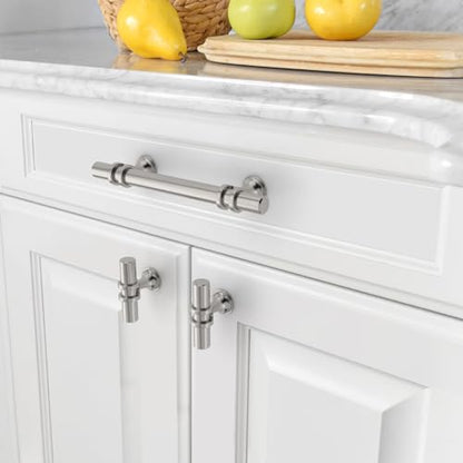Asidrama 10 Pack 3.75 Inch(96mm) Brushed Satin Nickel Kitchen Cabinet Handles, Cabinet Pulls Kitchen Cabinet Hardware Cupboard Handles Drawer Pulls - color: Brushed Satin Nickel, size: 3.75" Hole Center, style: 10 Pack