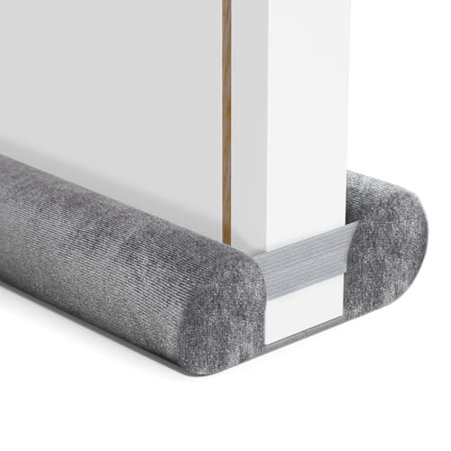 BKSAI Door Draft Stopper for Bottom of Door, Under Door Gap Filler/Seal for Big Gap, No Folding Required, Flexible Installation Door Sweep soundproofing Strip for Home & Apartment, 32-36in, Grey - color: Gray, size: 32-36in