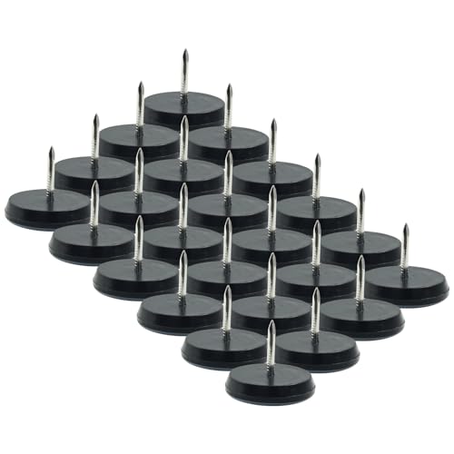 Bivethoi 1" Nail on Furniture Sliders (24 Pack) - Heavy Duty PTFE Chair Leg Slider Glide Wooden Furniture Movers - Easy & Safe Floor Protector, Grey - size: 1 inch, Round