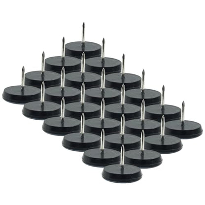 Bivethoi 1" Nail on Furniture Sliders (24 Pack) - Heavy Duty PTFE Chair Leg Slider Glide Wooden Furniture Movers - Easy & Safe Floor Protector, Grey - size: 1 inch, Round