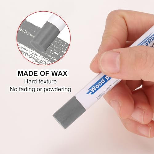 HARFINGTON Wood Filler Sticks 6 Colors Wooden Wax Touch Up Furniture Repair Crayons for French Gray, Black, Gray Cloth, Gray1, Gray2, Gray Oak - color: French Gray Series