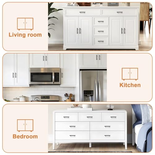 Probrico 5 Pack Hole Centers 3inch Stainless Steel Kitchen Cabinet Pulls,Flat Black Dresser Drawer Handles, 5inch Length Euro T Bar Pull Handle for Home Furnitures - size: Center to Center: 3 Inch